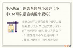 小米8se可以语音唤醒小爱吗 小米9se可以语音唤醒小爱吗