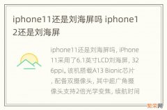 iphone11还是刘海屏吗 iphone12还是刘海屏