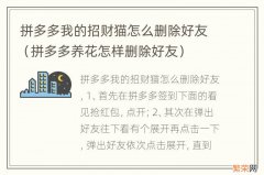 拼多多养花怎样删除好友 拼多多我的招财猫怎么删除好友