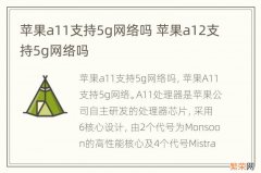 苹果a11支持5g网络吗 苹果a12支持5g网络吗