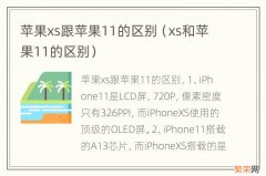 xs和苹果11的区别 苹果xs跟苹果11的区别