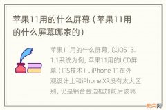 苹果11用的什么屏幕哪家的 苹果11用的什么屏幕