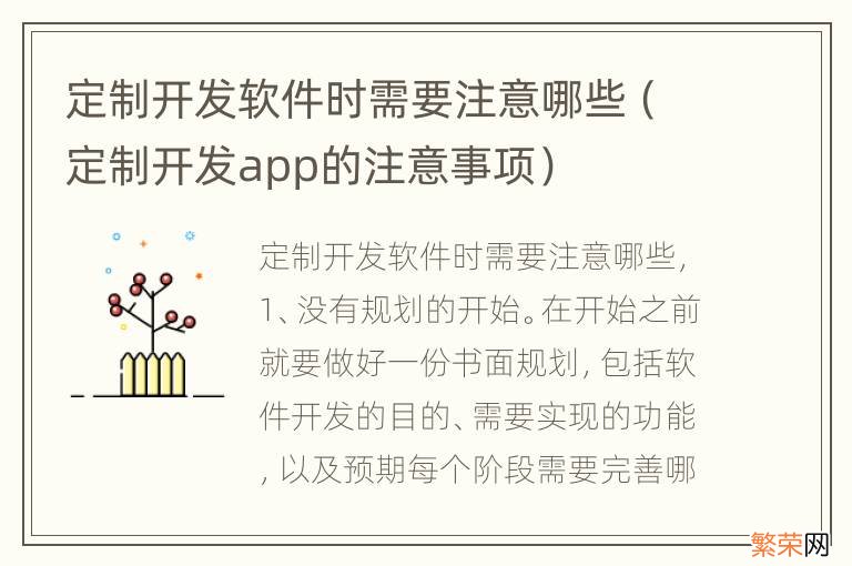 定制开发app的注意事项 定制开发软件时需要注意哪些