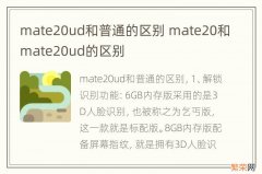 mate20ud和普通的区别 mate20和mate20ud的区别