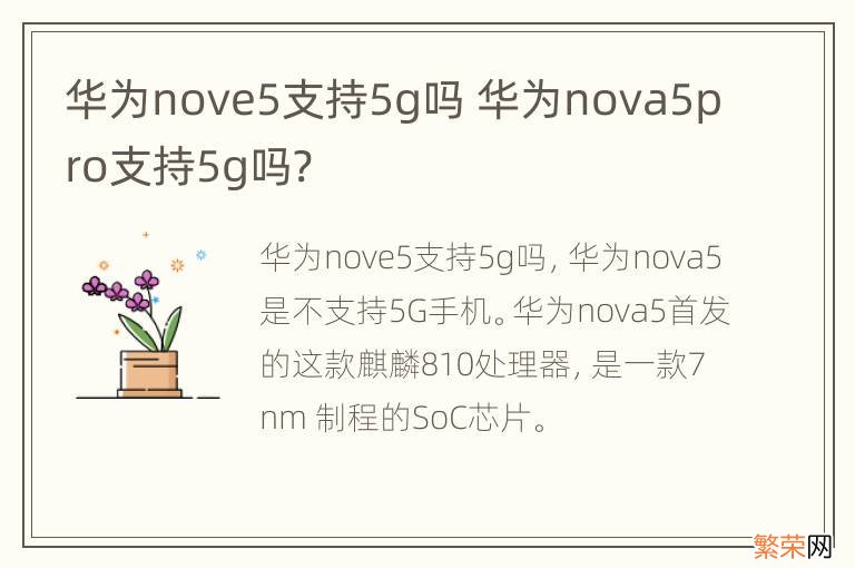 华为nove5支持5g吗 华为nova5pro支持5g吗?