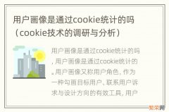 cookie技术的调研与分析 用户画像是通过cookie统计的吗