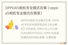 oppoa5相机专业模式在哪里 OPPOA5相机专业模式在哪