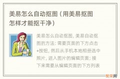 用美易抠图怎样才能抠干净 美易怎么自动抠图