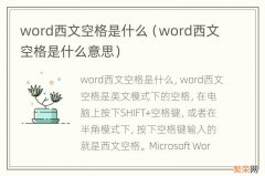 word西文空格是什么意思 word西文空格是什么