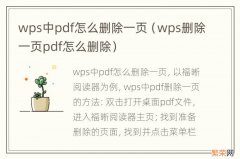 wps删除一页pdf怎么删除 wps中pdf怎么删除一页