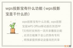 wps投影宝是干什么的 wps投影宝有什么功能