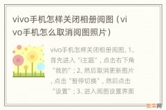 vivo手机怎么取消阅图照片 vivo手机怎样关闭相册阅图