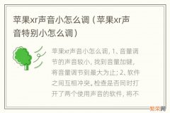 苹果xr声音特别小怎么调 苹果xr声音小怎么调