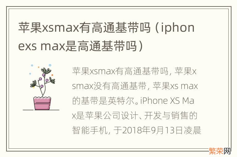 iphonexs max是高通基带吗 苹果xsmax有高通基带吗