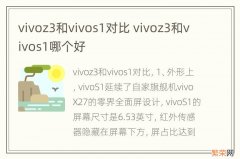 vivoz3和vivos1对比 vivoz3和vivos1哪个好