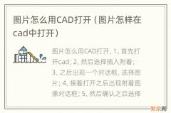 图片怎样在cad中打开 图片怎么用CAD打开