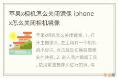 苹果x相机怎么关闭镜像 iphonex怎么关闭相机镜像