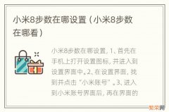 小米8步数在哪看 小米8步数在哪设置