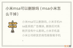 msa小米怎么干掉 小米msa可以删除吗