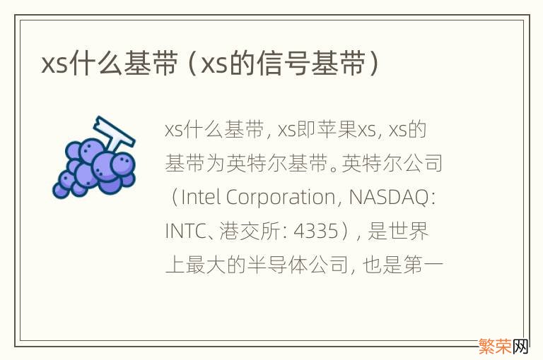 xs的信号基带 xs什么基带