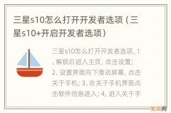 三星s10+开启开发者选项 三星s10怎么打开开发者选项