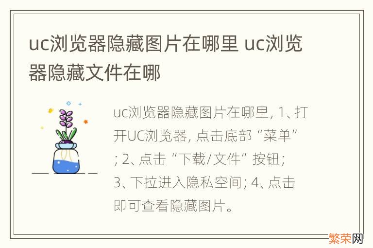 uc浏览器隐藏图片在哪里 uc浏览器隐藏文件在哪