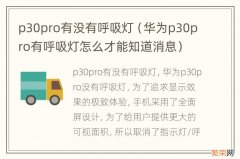 华为p30pro有呼吸灯怎么才能知道消息 p30pro有没有呼吸灯