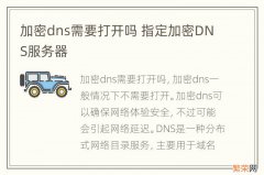 加密dns需要打开吗 指定加密DNS服务器