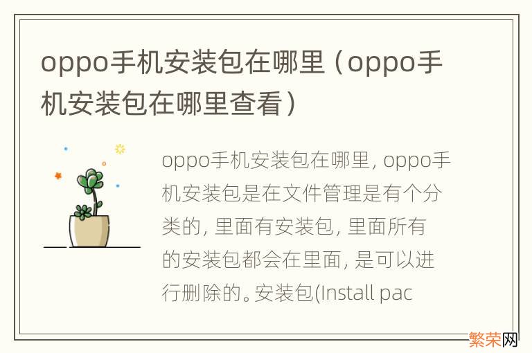 oppo手机安装包在哪里查看 oppo手机安装包在哪里