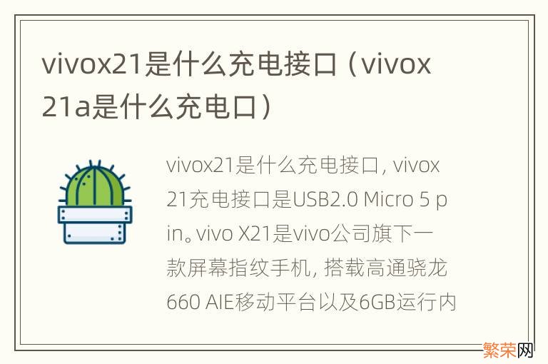 vivox21a是什么充电口 vivox21是什么充电接口