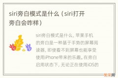 siri打开旁白会咋样 siri旁白模式是什么