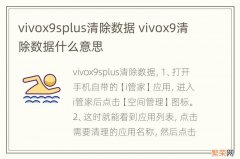 vivox9splus清除数据 vivox9清除数据什么意思