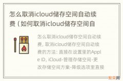 如何取消icloud储存空间自动续费 怎么取消icloud储存空间自动续费