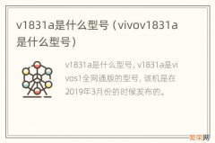 vivov1831a是什么型号 v1831a是什么型号