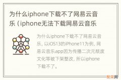 iphone无法下载网易云音乐 为什么iphone下载不了网易云音乐