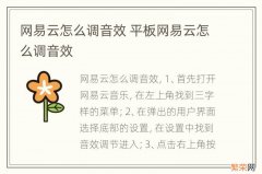 网易云怎么调音效 平板网易云怎么调音效