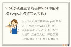 wps小点点怎么去除 wps怎么设置才能去掉wps中的小点