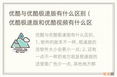 优酷极速版和优酷视频有什么区别 优酷与优酷极速版有什么区别