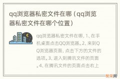 qq浏览器私密文件在哪个位置 qq浏览器私密文件在哪