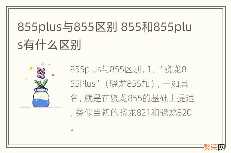 855plus与855区别 855和855plus有什么区别