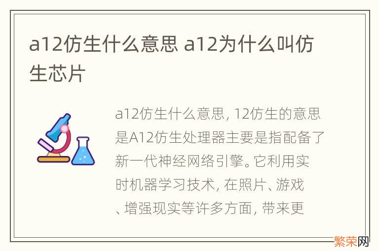 a12仿生什么意思 a12为什么叫仿生芯片