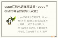 oppo手机骚扰电话拦截怎么设置 oppo拦截电话在哪设置