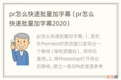 pr怎么快速批量加字幕2020 pr怎么快速批量加字幕