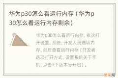 华为p30怎么看运行内存剩余 华为p30怎么看运行内存