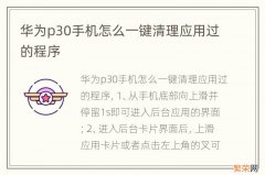 华为p30手机怎么一键清理应用过的程序