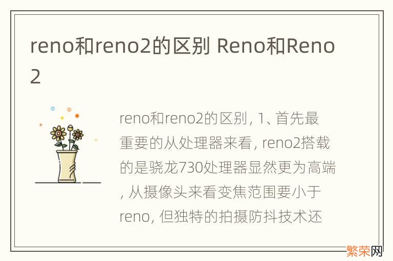 reno和reno2的区别 Reno和Reno2