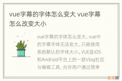 vue字幕的字体怎么变大 vue字幕怎么改变大小