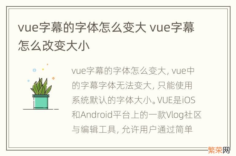 vue字幕的字体怎么变大 vue字幕怎么改变大小