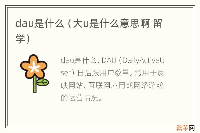 大u是什么意思啊 留学 dau是什么