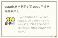 oppofx充电器多少瓦 oppo手机充电器多少瓦